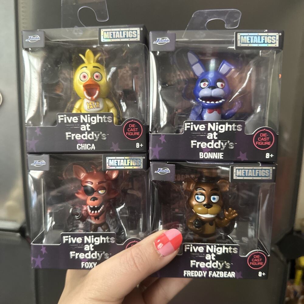 Five Nights at Freddy's Metalfigs Jada All 4 Chica, Foxy, Bonnie, & Freddy New